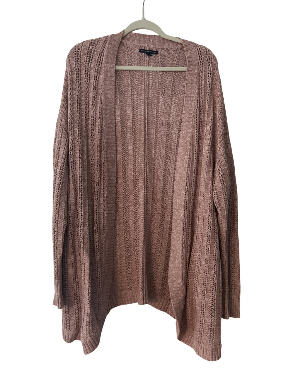 American Eagle Granola Girl Knit Cardigan Sweater XXL Dusty Rose Cotton Blend